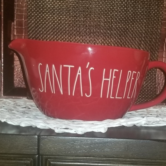 Rae Dunn "Santa's Helper" Red Ceramic Mixing Bowl NWT. - Picture 1 of 4